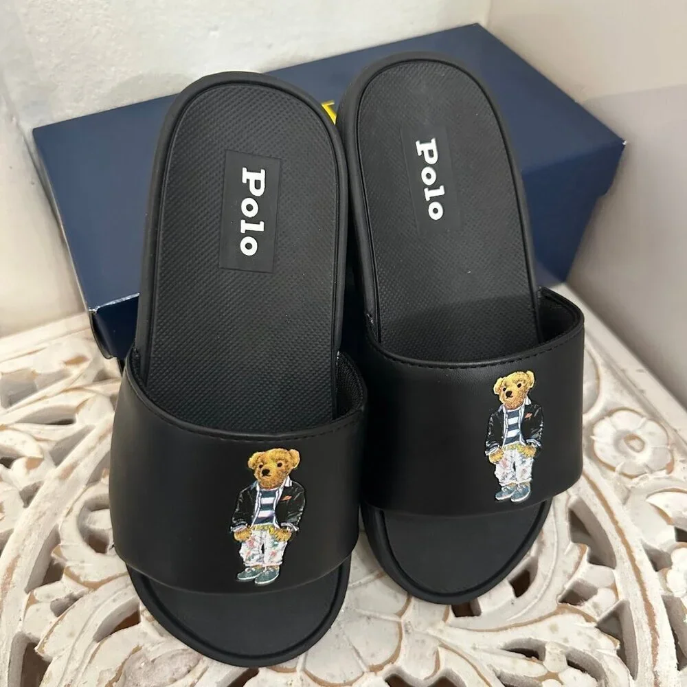 NWT Polo Ralph Lauren Cayson Bear slide sandals 1